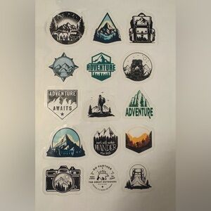 Adventure Sticker Set - Transparent waterproof laminate stickers